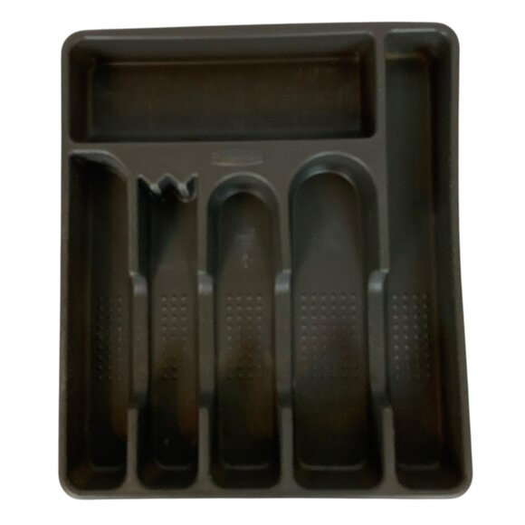 Rubbermaid Dark Gray Black Plastic Utensil Kitchen Drawer Organizer Storage Vtg - Picture 1 of 4